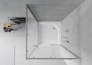 Mexen Rio, sprchový kout 90 x 90 cm, sklo námraza, chromový profil + sprchová vanička Rio, bílá, 860-090-090-01-30-4510