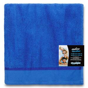 Jednobarevný froté ručník z extra jemné bavlny (mikrobavlny). Barva ručníku je tmavě modrá. Rozměr ručníku 50x100 cm. Plošná hmotnost 450 g/m2. Praní na 60°C