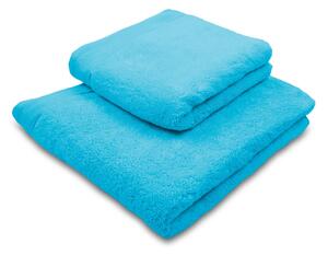 Jednobarevný froté ručník z extra jemné bavlny (mikrobavlny). Barva ručníku je tyrkysová. Rozměr ručníku 50x100 cm. Plošná hmotnost 450 g/m2. Praní na 60°C