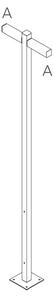 Artemide venkovní sloupkové svítidlo Walking Pole 2500 Architectural Outdoor 2x180° hlavice 250 cm