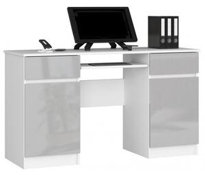 Počítačový stůl A5 bílá/metalic lesk