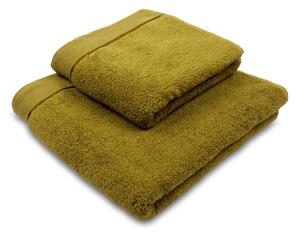 Jednobarevný froté ručník z extra jemné bavlny (mikrobavlny). Barva ručníku je khaki. Rozměr ručníku 50x100 cm. Plošná hmotnost 450 g/m2. Praní na 60°C