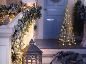 Venkovní vánoční stromek s LED osvětlením 60 cm stříbrný PUKSALA