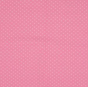 Metráž - Úplet bavlněný - Puntík mini na růžové