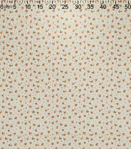 Bavlna tisk - Růže poupata oranžová (Metráž 100% bavlna šíře 140 cm)