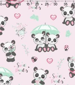 Metráž bavlněná látka pandy na růžové | RTex