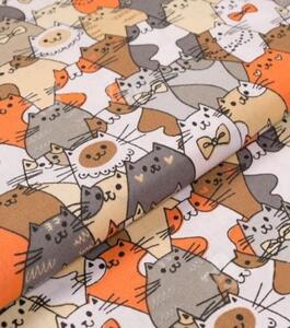 Bavlna tisk - Kočky oranžové | RTex