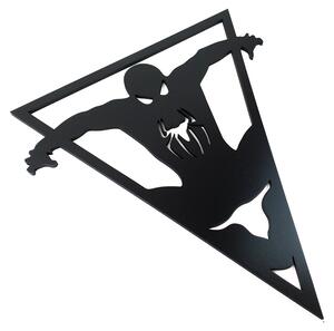 Dřevěná nástěnná dekorace Spiderman trojúhelník černý