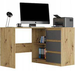 Rohový PC stolek Nolmir (artisan + antracit) (P)
