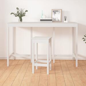 Barový stolek bílý 180 x 80 x 110 cm masivní borové dřevo