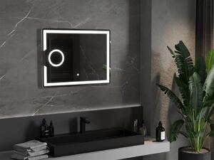 Mexen Onyx, LED koupelnové zrcadlo s podsvícením a kosmetickým zrcátkem 80x60 cm, 6000K, ochrana proti zamlžování, 9813-080-060-611-00