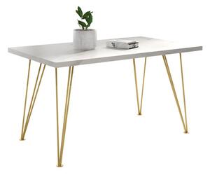 Jídelní stůl SONIA II 140 cm - bílá/zlatá