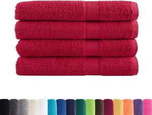 Premium ručníky SOLUND 4 ks červené 80 x 200 cm 600 g/m²