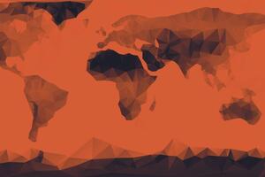 Tapeta oranžová mapa v polygonálním stylu
