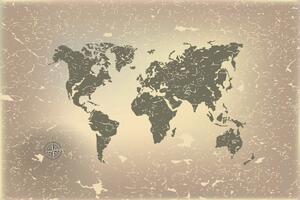 Tapeta stará mapa světa na abstraktním pozadí