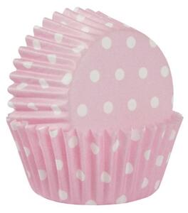 Košíčky na muffiny růžové s puntíkem 60 ks