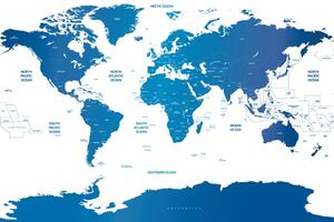 Tapeta mapa světa s jednotlivými státy