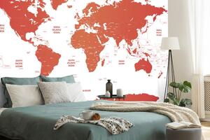 Tapeta mapa světa s jednotlivými státy v červené barvě