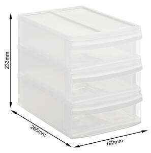 Rotho XS - Box s 3 zásuvkami, úložný box vysunovací, transparentní Rotho SYSTEMIX - TOWER