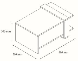 Konferenční stolek OVA 80x50 cm hnědá/antracit