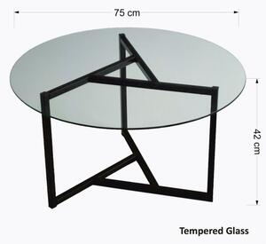 Konferenční stolek TRIO 75 cm čirá/černá
