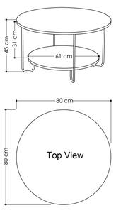 Konferenční stolek CORRO 80 cm bílá/černá