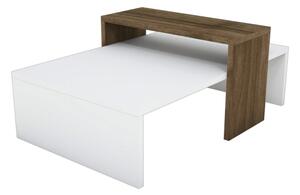 Konferenční stolek GLOW 80x50 cm bílá/hnědá