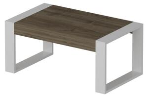 Konferenční stolek RETRO 90x50 cm bílá/hnědá