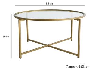 Konferenční stolek GOLD SUN 83 cm zlatá