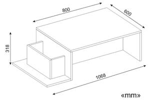 Konferenční stolek POT 107x60 cm bílá