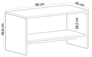Konferenční stolek APOLLON 90x45 cm béžová/bílá