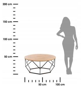 Konferenční stolek DIAMOND 90 cm černá/hnědá