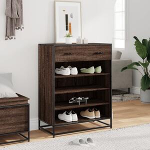 Botník hnědý dub 75 x 38 x 97,5 cm kompozitní dřevo a kov