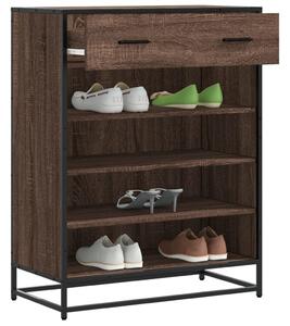 Botník hnědý dub 75 x 38 x 97,5 cm kompozitní dřevo a kov 3300879