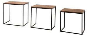 SADA 3x Konferenční stolek 55x40/51x39/46x37 cm hnědá