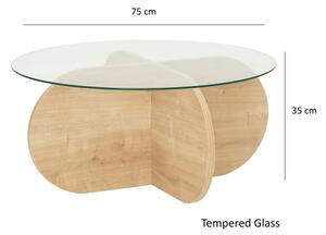 Konferenční stolek BUBBLE 75 cm hnědá/čirá