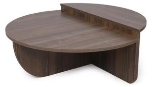SADA 2x Konferenční stolek PODIUM 90x60/85x30 cm hnědá
