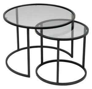 SADA 2x Konferenční stolek TOKYO pr. 42/60 cm černá
