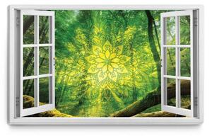 Obraz na zeď - okno lesní strážce - 120x80 cm SLEVA 51 %