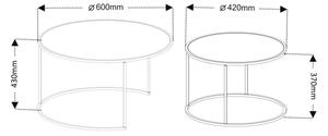 SADA 2x Konferenční stolek TOKYO pr. 42/60 cm černá