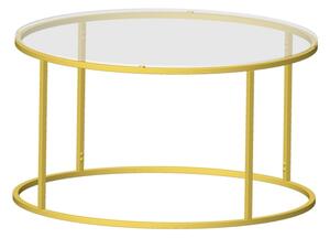 Konferenční stolek BERLIN 80 cm zlatá/čirá