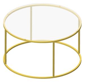 Konferenční stolek BERLIN 80 cm zlatá/čirá