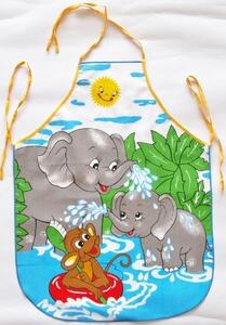 DekorTextil Dětská zástěra Sloni (šedý / oranžový) - slon ORANŽOVÝ
