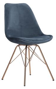 Designová jídelní židle Sweden Retro modrý samet