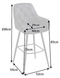 Designová barová židle Garold šedý samet