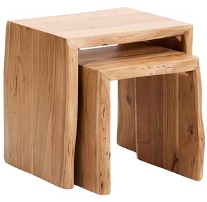 Kave Home Set dvou dřevěných odkládacích stolků Lomiri