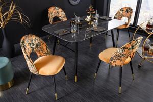 Designová jídelní židle Jalisa žlutý samet