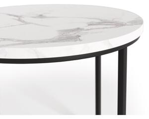 SADA 2x Konferenční stolek OREO pr. 43/53 cm černá/mramor