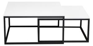 SADA 2x Konferenční stolek DUAL 76x76/66x66 cm černá/bílá