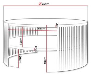 Konferenční stolek FIKOLI 75 cm černá/zlatý dub